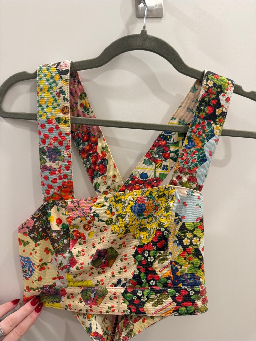 Rachel Antonoff Patchwork Floral and Fruit Crop Tank - Multicolor
